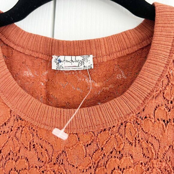 Free People Little More Love Burnt Orange Lace Cami Tank Top Size Extra Small XS - Picture 4 of 5
